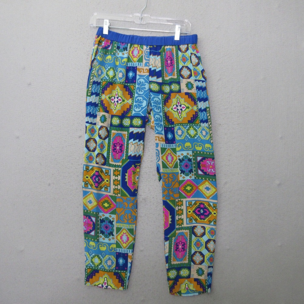 Trina Turk‎ Pants 2 Silk Geometric Colorful Boho Art To Wear Resort Maximalist